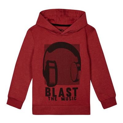 Boys' red headphones print hoodie